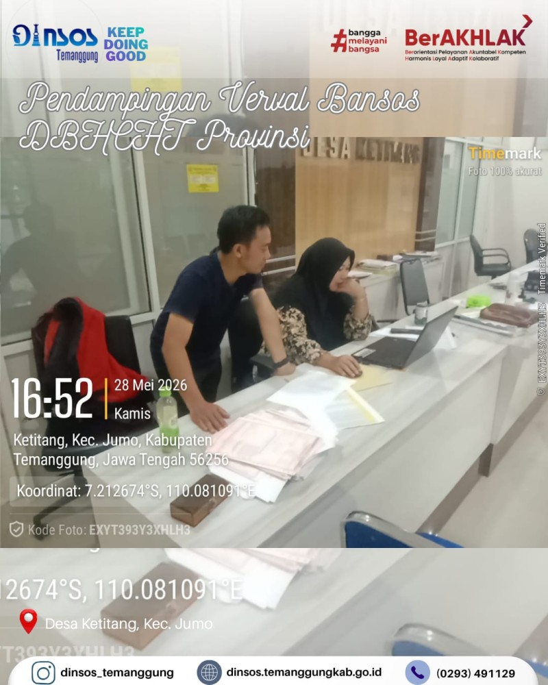 Pendamping Sosial melakukan pendampingan verval bansos DBHCHT Provinsi