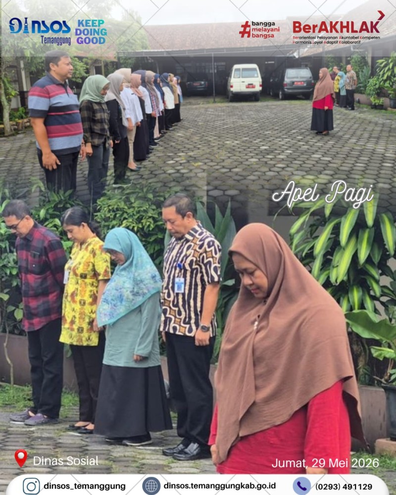 Dinas Sosial melaksanakan apel pagi bersama