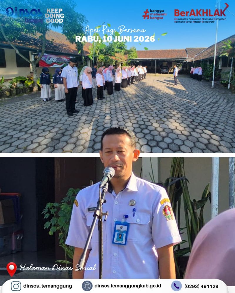 Dinas Sosial melaksanakan apel pagi bersama
