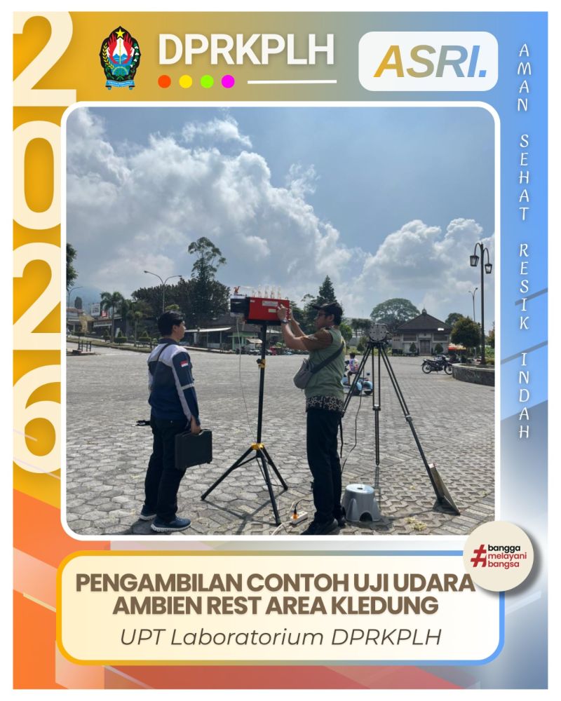 Pengambilan Contoh Uji Udara Ambien di Rest Area Kledung oleh UPT Laboratorium DPRKPLH Temanggung