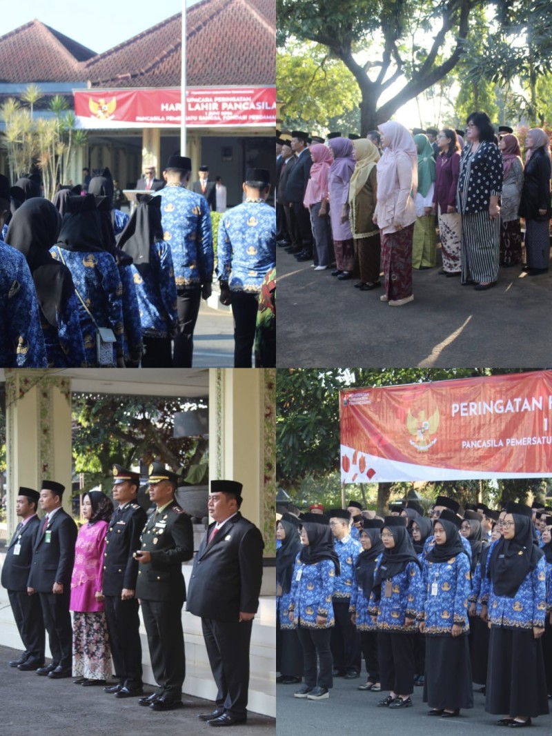 Badan Kesatuan Bangsa dan Politik (Bankesbangpol) Kabupaten Temanggung mengikuti Upacara Peringatan Hari Lahir Pancasila