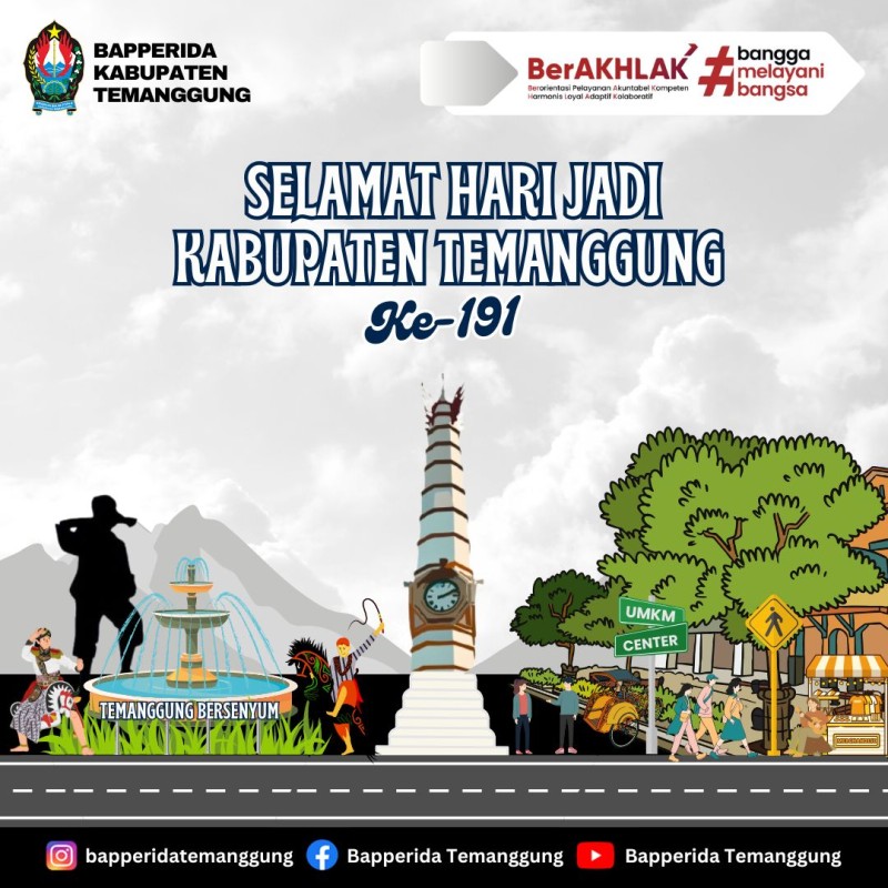 Selamat Hari Jadi Kabupaten Temanggung Ke 191 Tahun, 10 November 2025, "Merawat Warisan, Menyongsong Masa Depan"