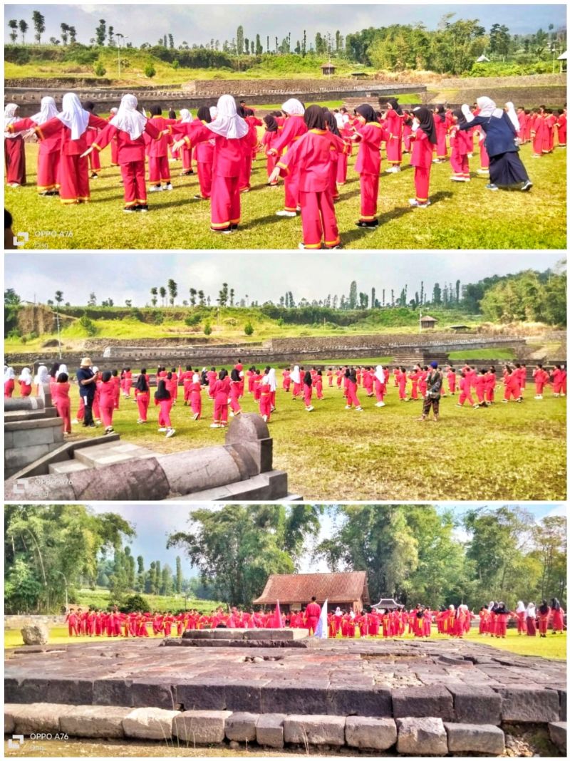 Situs Liyangan Memerah, 100 Siswa SD Muhammadiyah Ngadirejo Gelar Latihan Tapak Suci Massal
