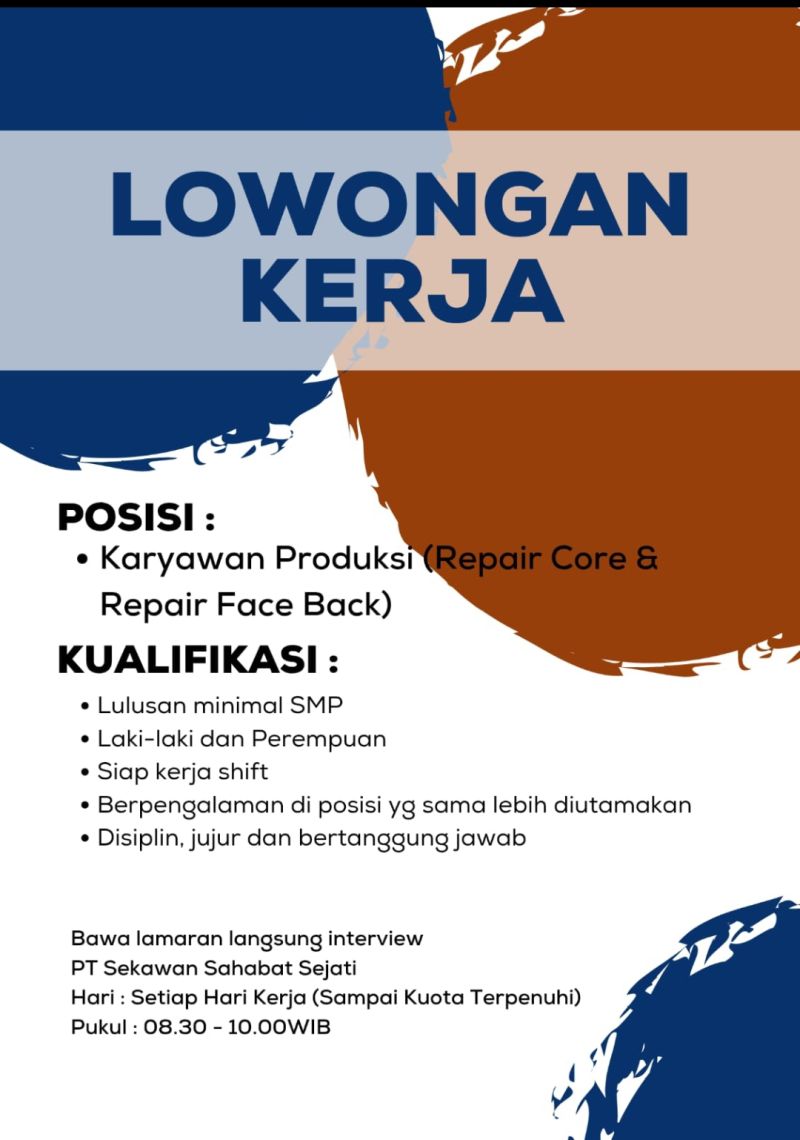 LOWONGAN KERJA PT SEKAWAN SAHABAT SEJATI