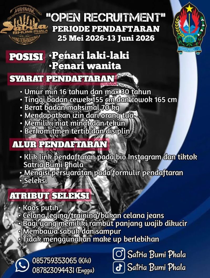 Open Recruitment Satria Bumi Phala