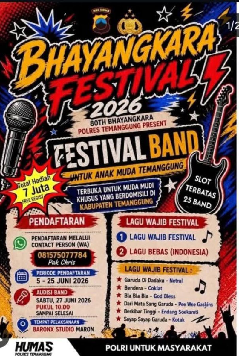 Ajang Unjuk Bakat Musisi Muda Temanggung di Bhayangkara Festival 2026