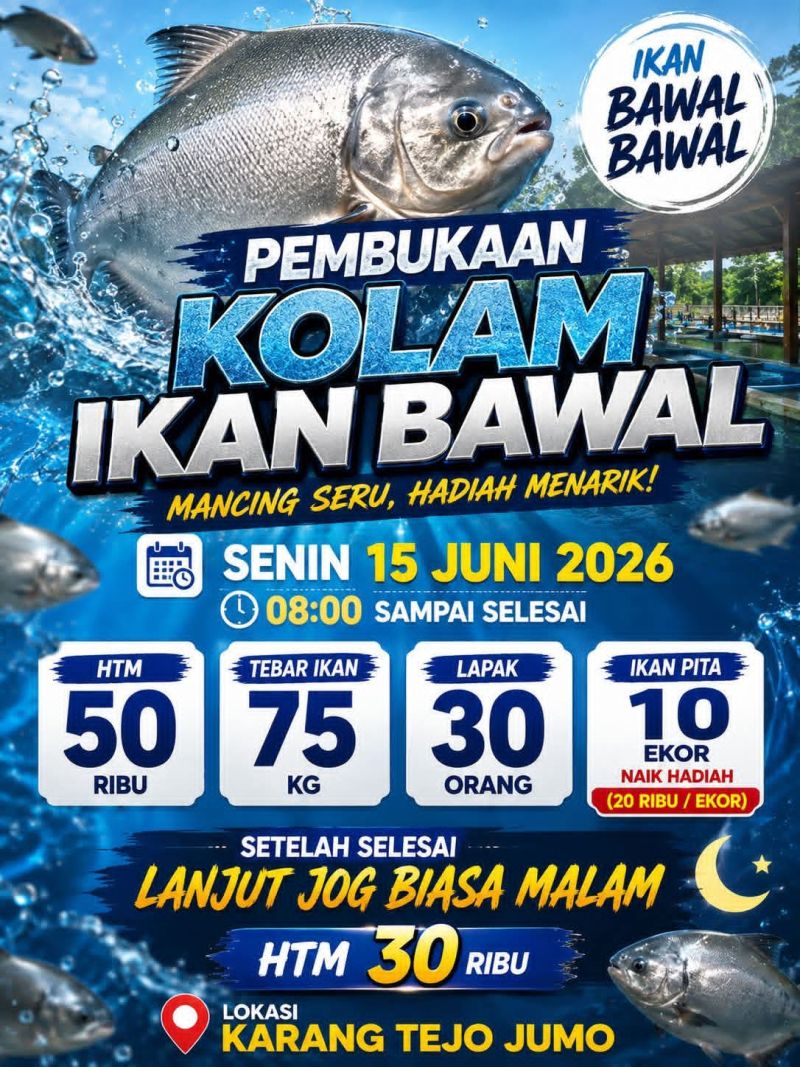 Pembukaan Kolam Ikan Bawal Karang Tejo Jumo